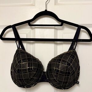 Victoria's Secret Black and Gold Padded Bra